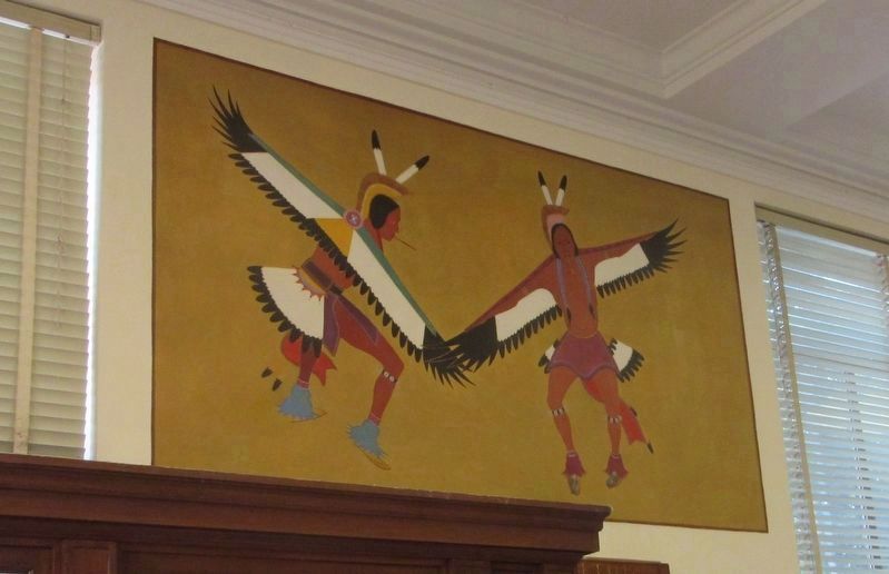 Two Eagle Dancers mural inside the Anadarko Post Office image. Click for full size.