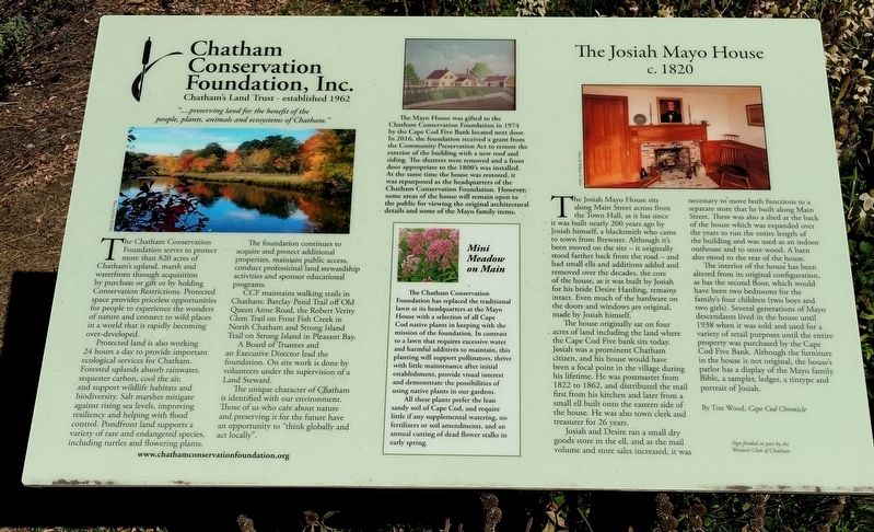The Josiah Mayo House Marker image. Click for full size.