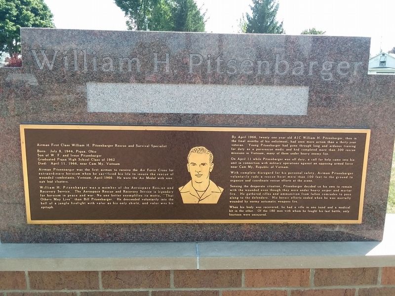 William H. Pitsenbarger Marker image. Click for full size.