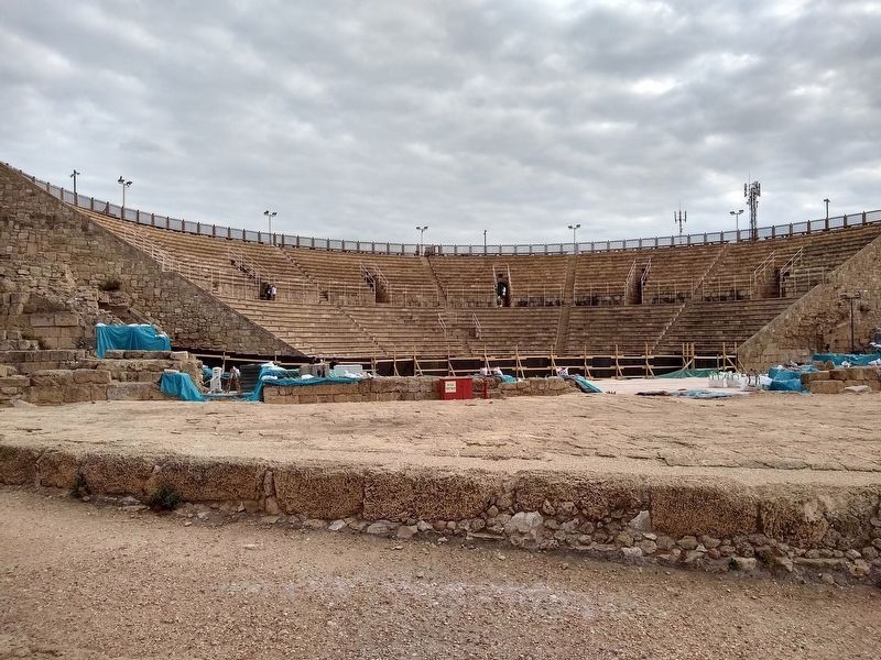 The oldest surviving Roman theater in the eastern Mediterranean at Caesarea Maritima. image. Click for full size.