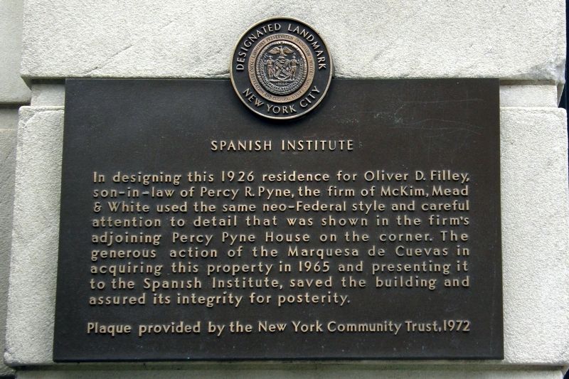Spanish Institute Marker. Click for full size. Spanish Institute Marker image. Click for full size.