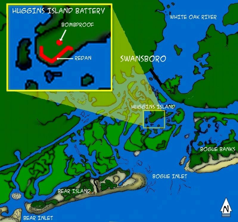 Huggins' Island Fort location image. Click for full size.