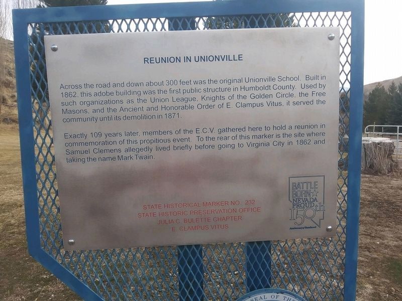 Reunion in Unionville Marker. Click for full size. Reunion in Unionville Marker image. Click for full size.