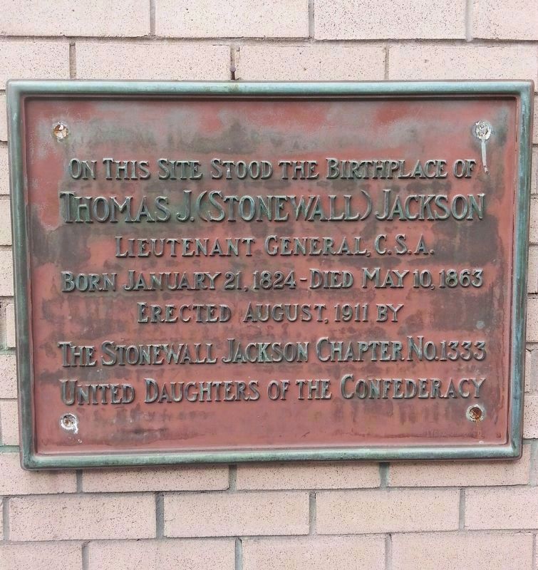 Stonewall Jackson Birthplace Plaque image. Click for full size.