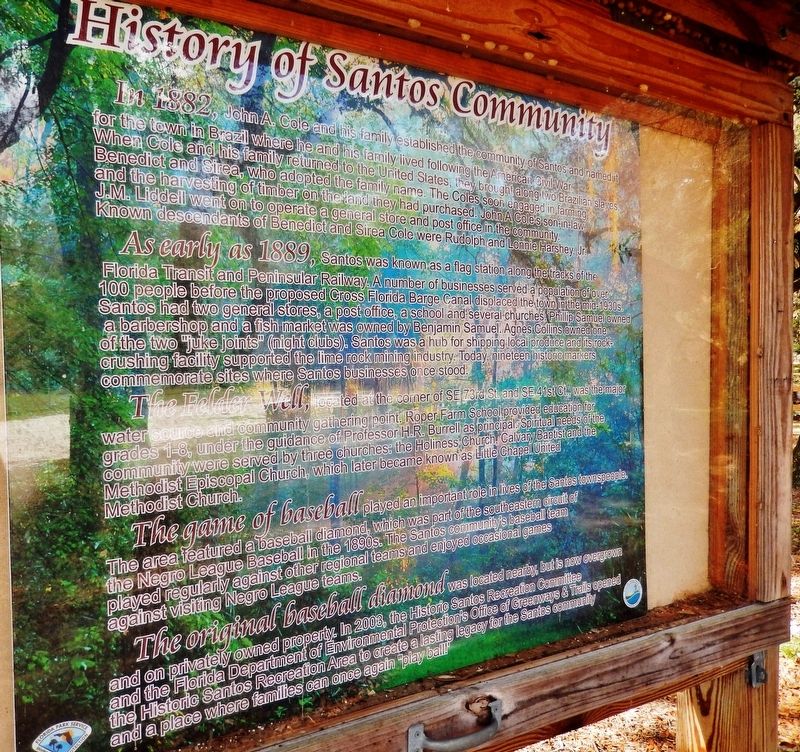 History of Santos Community Marker image. Click for full size.