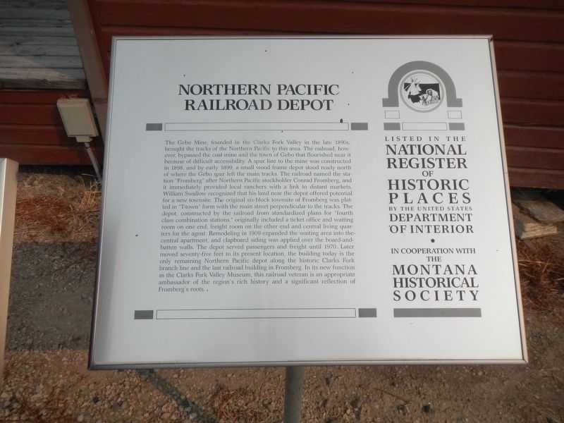 Northern Pacific Railroad Depot Marker image. Click for full size.
