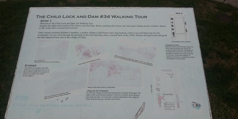The Chilo Lock and Dam #34 Walking Tour Marker image. Click for full size.