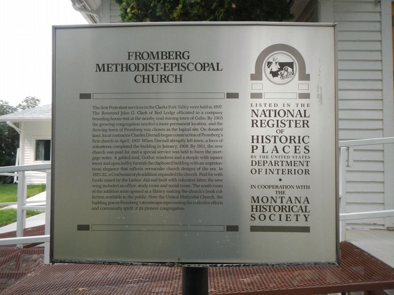 Fromberg Methodist-Episcopal Church Marker image. Click for full size.