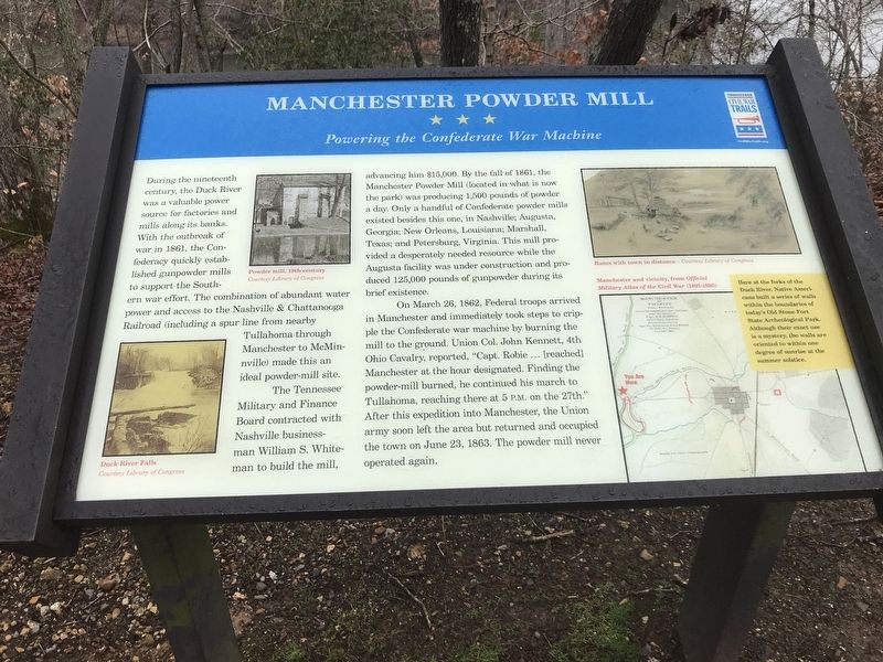 Manchester Powder Mill Marker image. Click for full size.