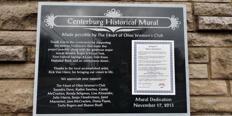 Centerburg Historical Mural Marker image. Click for full size.
