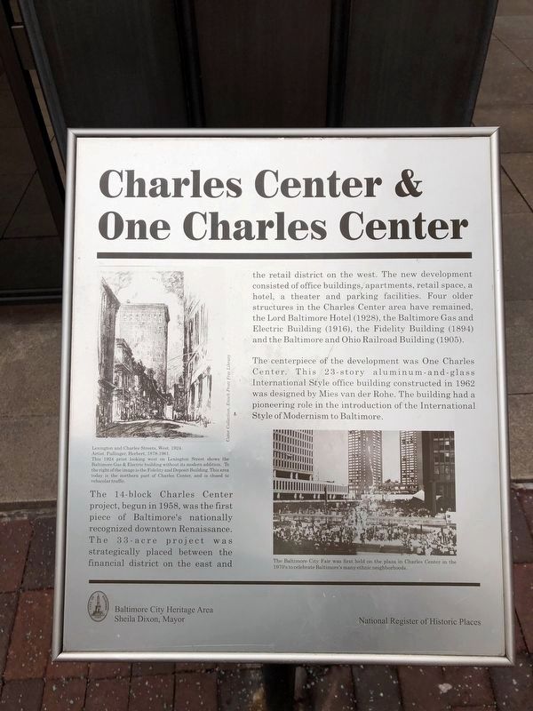 Charles Center & One Charles Center Marker image. Click for full size.