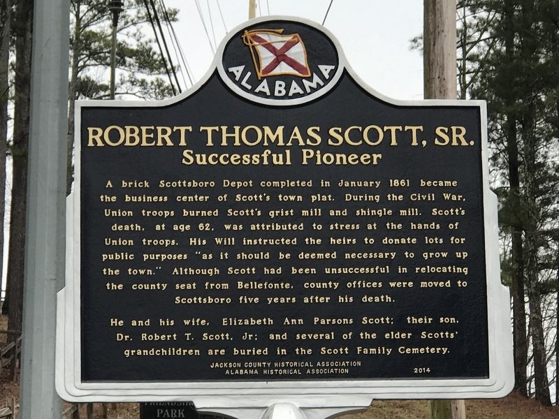 Robert Thomas Scott, Sr. Marker (Side B) image. Click for full size.