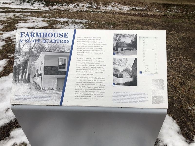 Farmhouse & Slave Quarters Marker image. Click for full size.