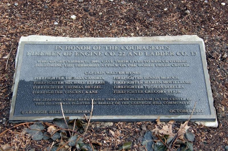 Carnegie Hill 9/11 Memorial image. Click for full size.