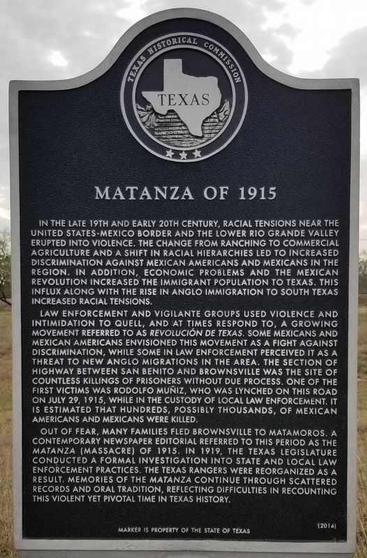 Matanza of 1915 Marker image. Click for full size.
