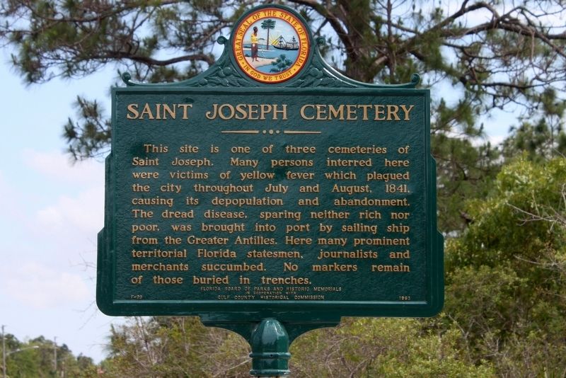 Saint Joseph Cemetery Marker. Click for full size. Saint Joseph Cemetery Marker image. Click for full size.