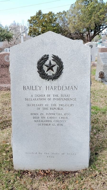 Bailey Hardeman Marker image. Click for full size.