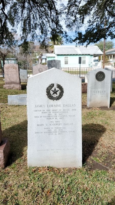 James Loraine Dallas Marker. Click for full size. James Loraine Dallas Marker image. Click for full size.