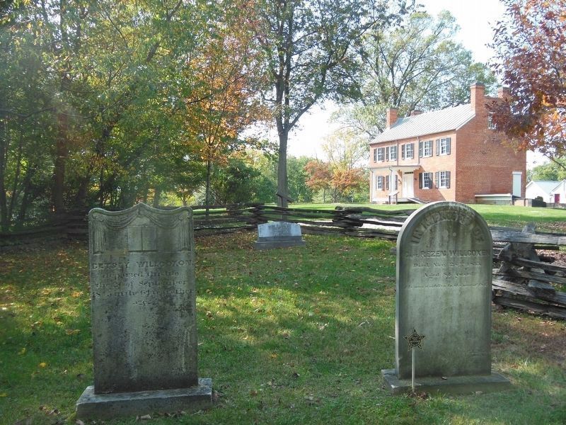 Grave of Family Patriarch Rezin Willcoxon On The Right image. Click for full size.