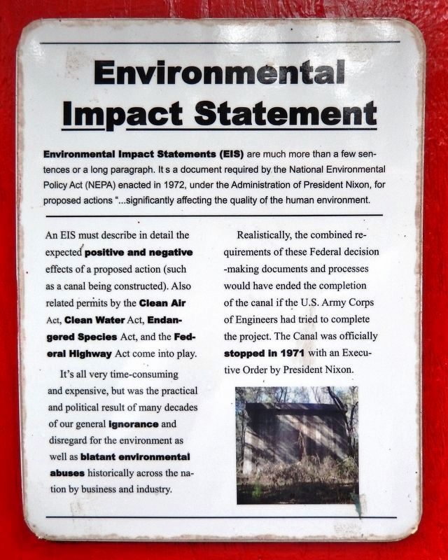 Canal Stopping Marker<br>Environmental Impact Statement (<i>panel</i>) image. Click for full size.
