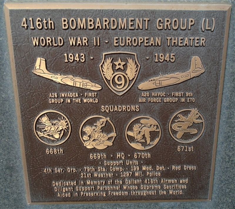 416th Bombardment Group (L) Marker image. Click for full size.