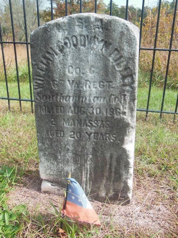 One of Two Marked Graves at the Confederate Cemetery. Click for full size. One of Two Marked Graves at the Confederate Cemetery image. Click for full size.