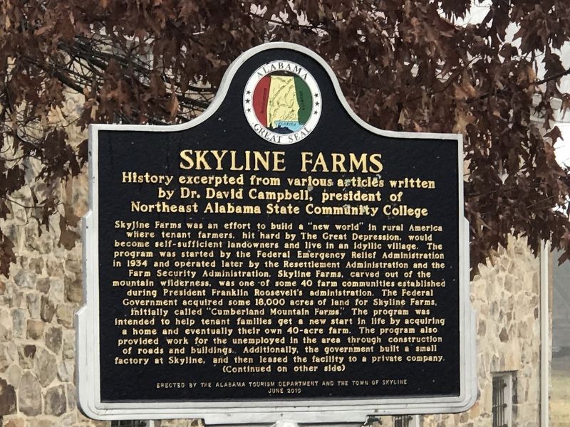Skyline Farms Marker (Side A) image. Click for full size.