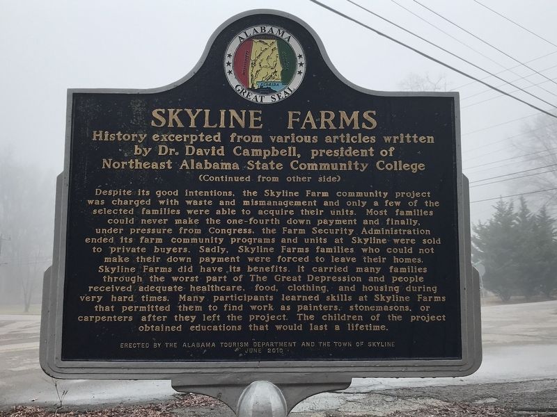 Skyline Farms Marker (Side B) image. Click for full size.