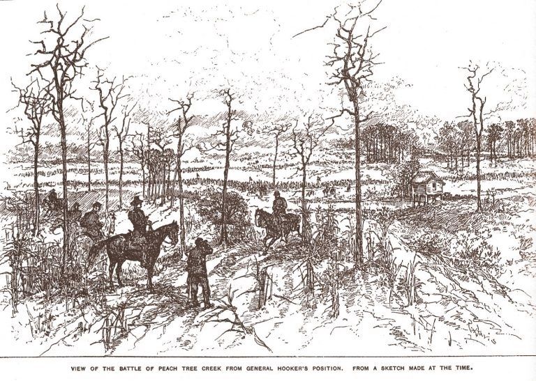 Battle of Peachtree Creek. Click for full size. Battle of Peachtree Creek image. Click for full size.