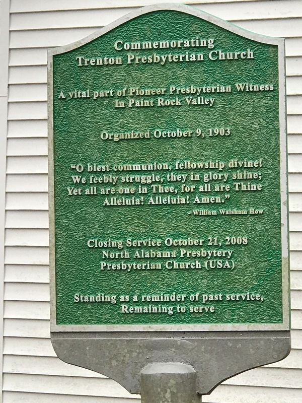 Commemorating Trenton Presbyterian Church Marker image. Click for full size.