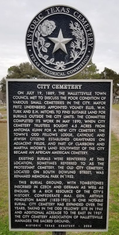City Cemetery Marker. Click for full size. City Cemetery Marker image. Click for full size.