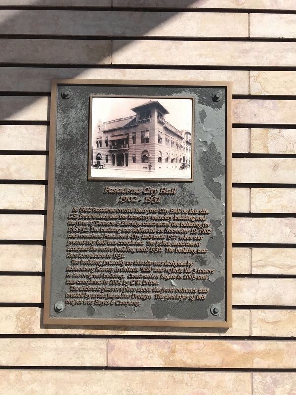 Pasadena City Hall Marker (2021) image. Click for full size.