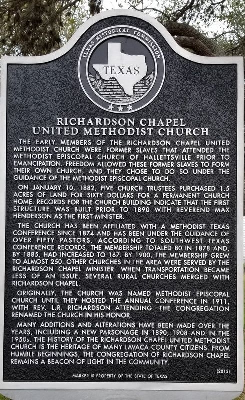 Richardson Chapel United Methodist Church Marker image. Click for full size.