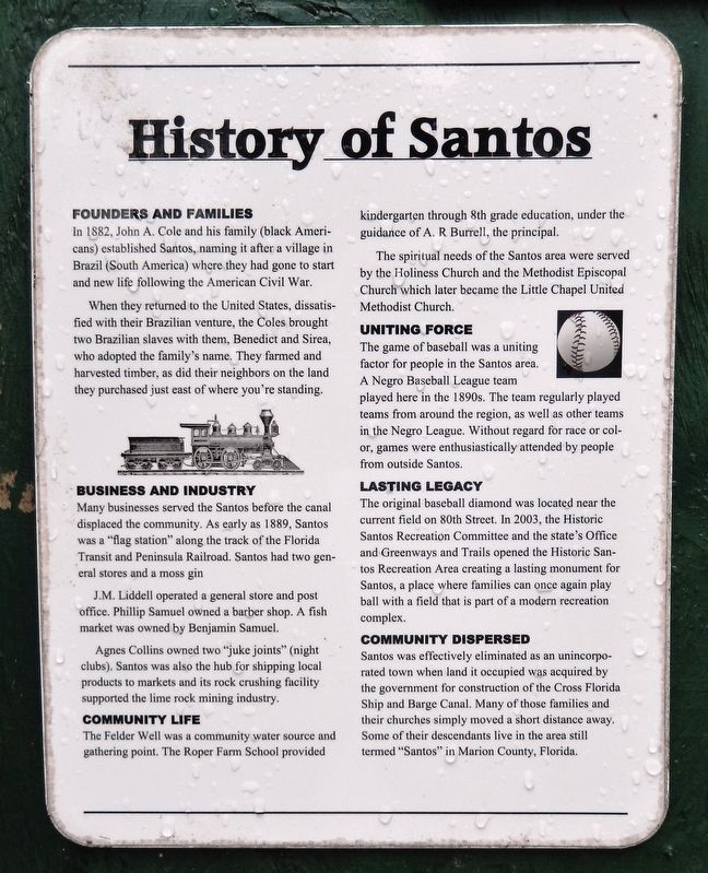 Port Santos Marker<br>History of Santos (<i>panel</i>) image. Click for full size.