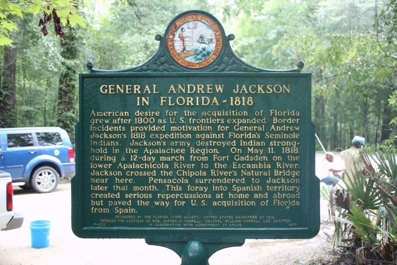 General Andrew Jackson in Florida-1818 Marker image. Click for full size.
