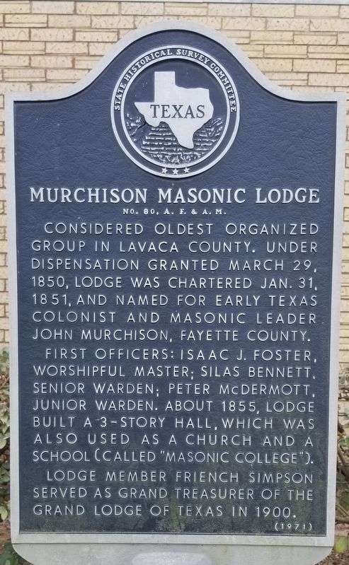 Murchison Masonic Lodge Marker image. Click for full size.