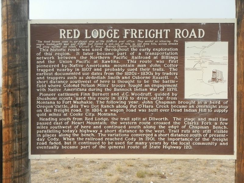 Red Lodge Freight Road Marker image. Click for full size.