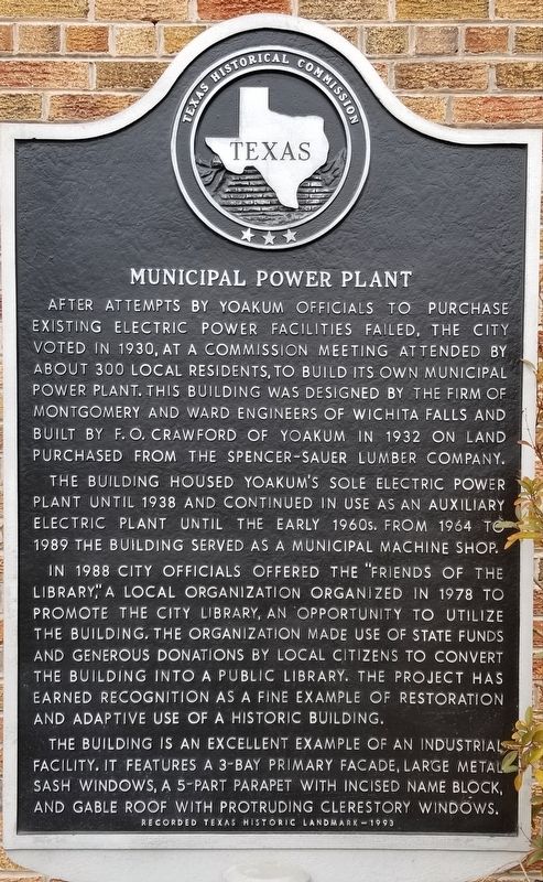 Municipal Power Plant Marker image. Click for full size.