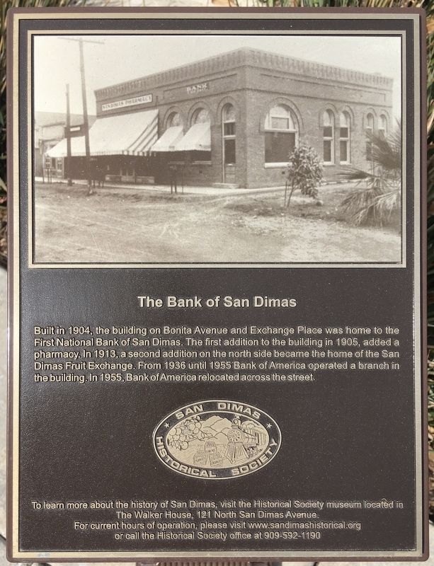 Bank of San Dimas Marker image. Click for full size.