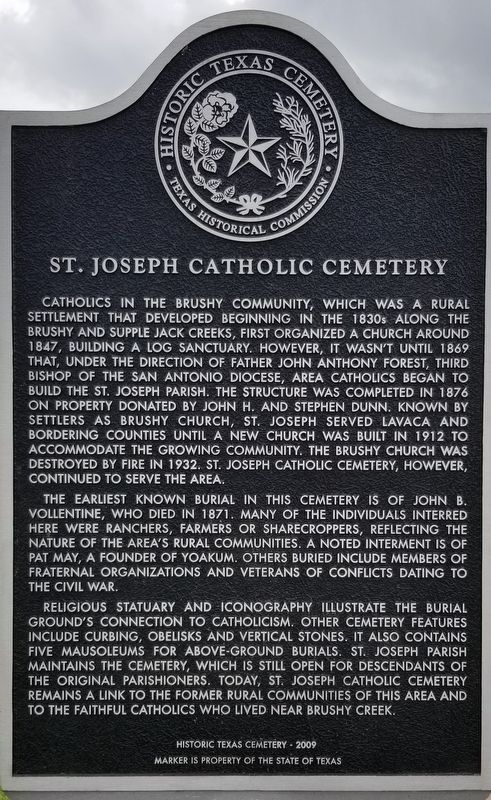 St. Joseph Catholic Cemetery Marker image. Click for full size.