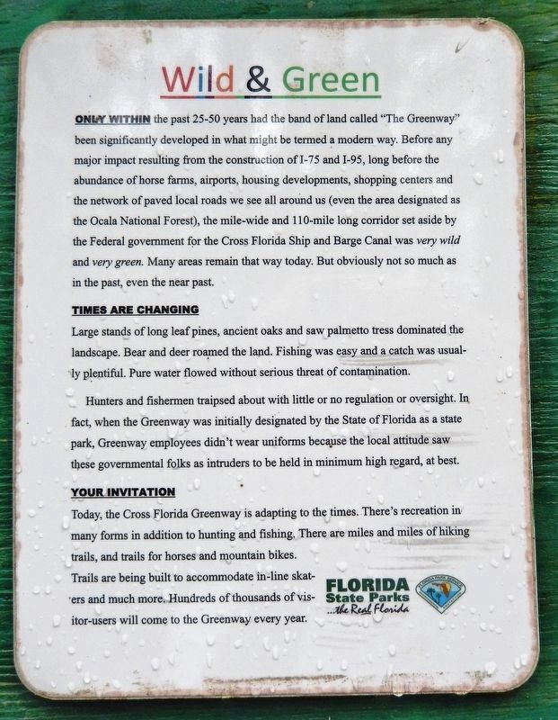 Greenway Greenlife Marker<br>Wild & Green (<i>panel</i>) image. Click for full size.