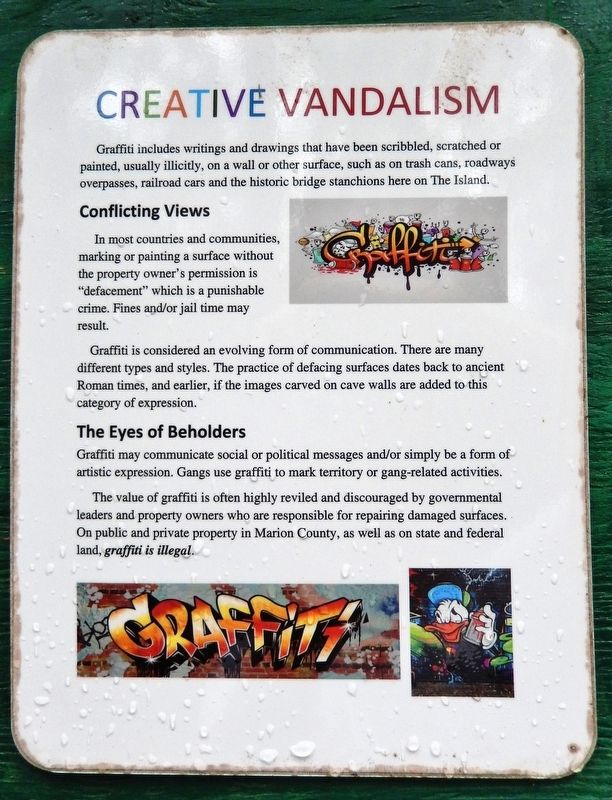 Greenway Greenlife Marker<br>Creative Vandalism (<i>panel</i>) image. Click for full size.