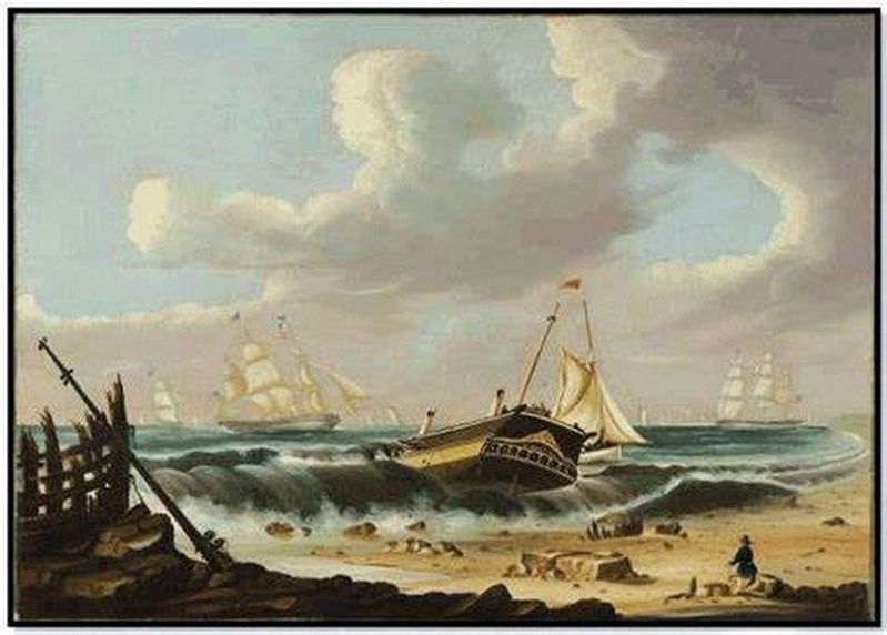 Thomas Chambers, "Rockaway Beach, New York, with the Wreck of the Ship Bristol", c. 1837-40.. Click for full size. Thomas Chambers, "Rockaway Beach, New York, with the Wreck of the Ship Bristol", c. 1837-40. image. Click for full size.