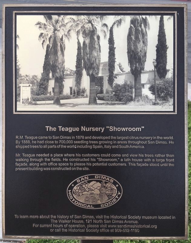 Teague Nursery Showroom Marker. Click for full size. Teague Nursery Showroom Marker image. Click for full size.