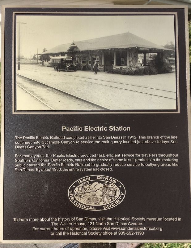 Pacific Electric Station Marker image. Click for full size.