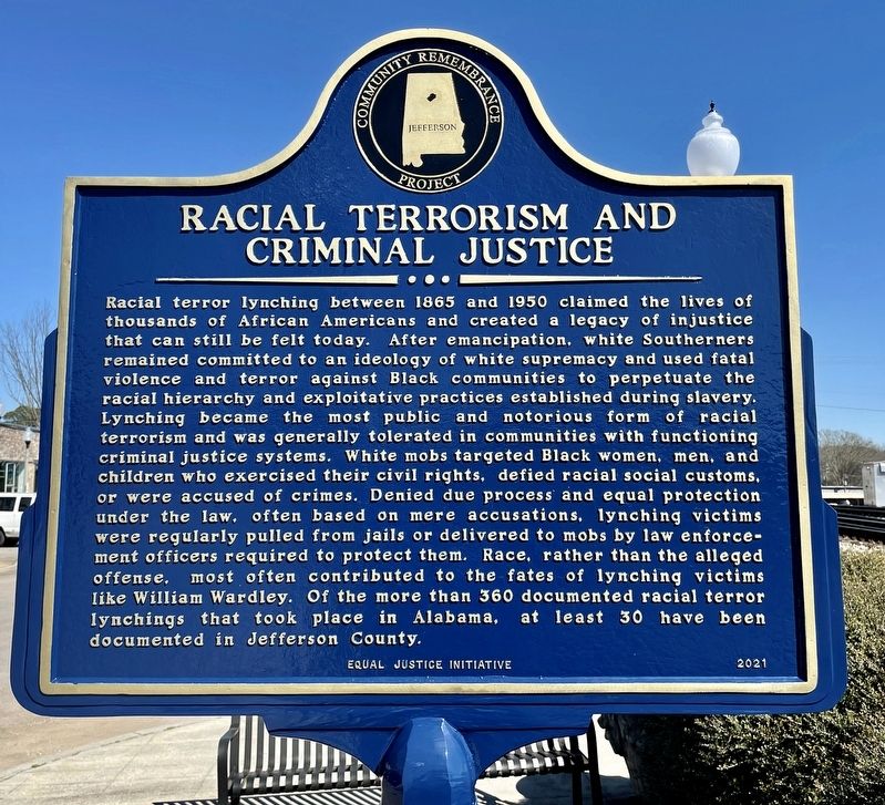 Racial Terrorism and Criminal Justice Marker image. Click for full size.