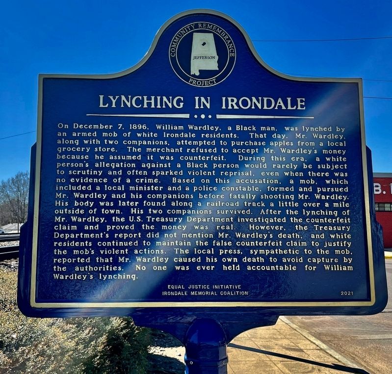 Lynching in Irondale Marker image. Click for full size.
