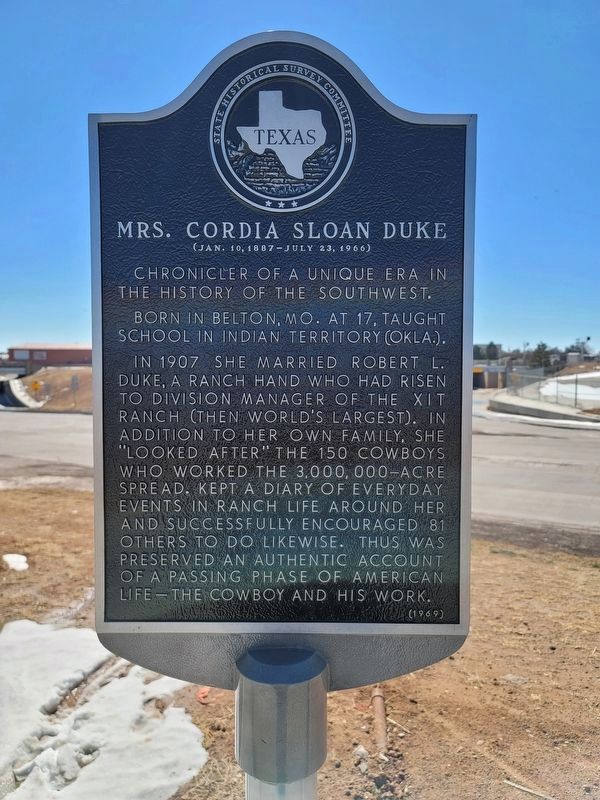 Mrs. Cordia Sloan Duke Marker image. Click for full size.