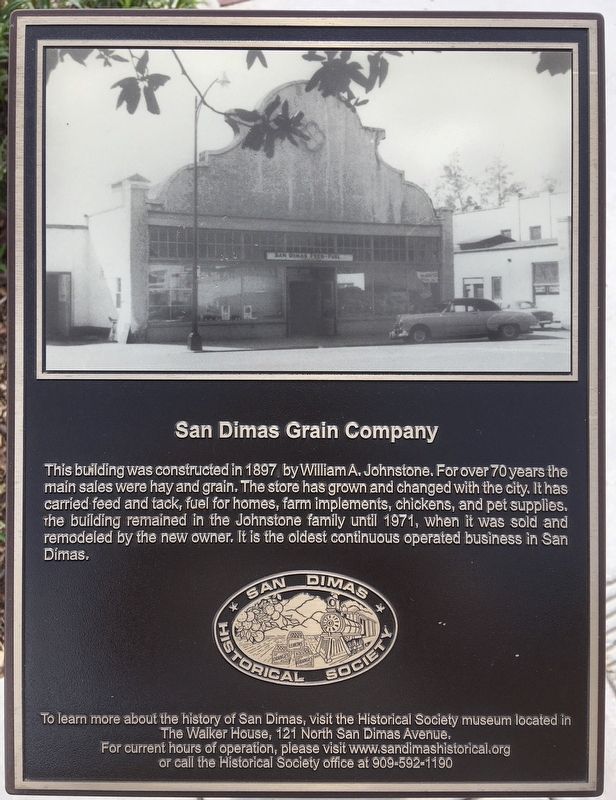 San Dimas Grain Company Marker image. Click for full size.