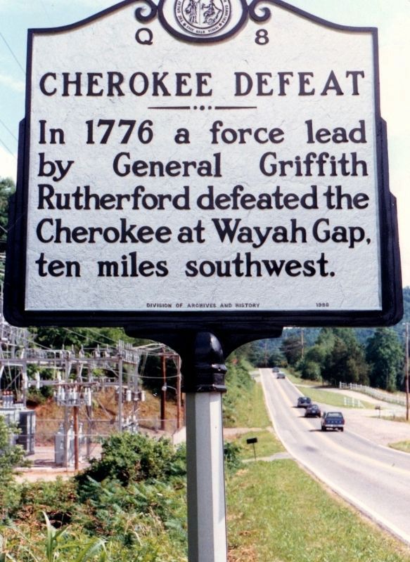 Cherokee Defeat Marker image. Click for full size.